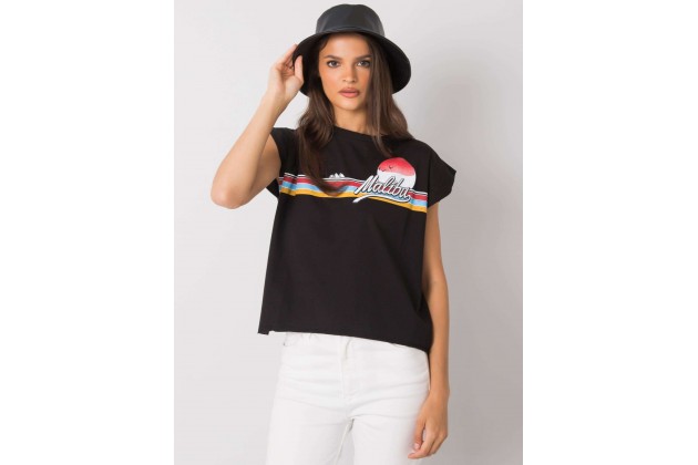 T-shirt femme imprimé - noir