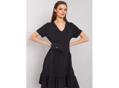 Robe courte femme avec sac - noire