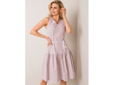 Robe blanche et beige
