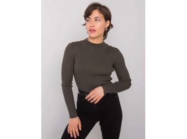 Pull côtelé - kaki foncé