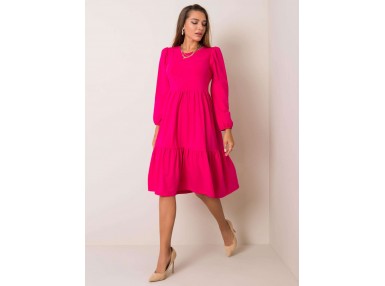 Robe longue en coton - fuchsia