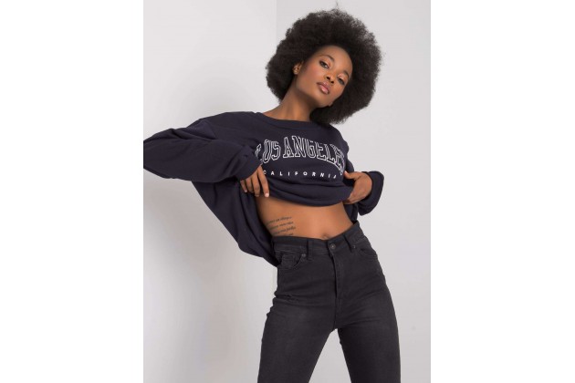 Sweat-shirt avec inscription - bleu marine