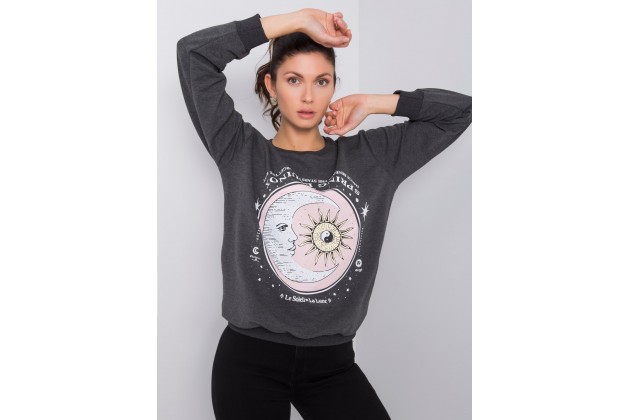 Sweat femme sans capuche - gris foncé