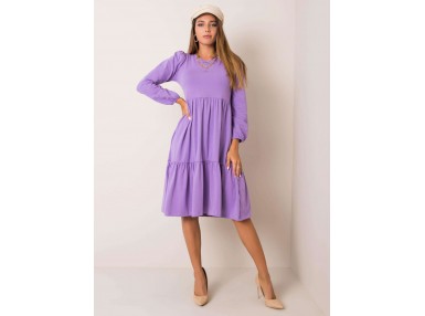 Robe longue en coton - violette