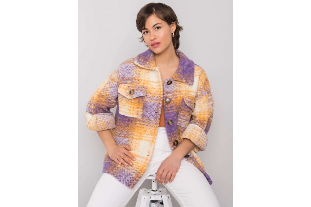 Chemise boutonnée à carreaux - mauve