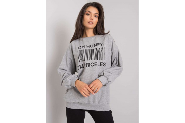 Sweat-shirt avec inscription - gris