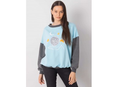 Sweat en coton - bleu clair