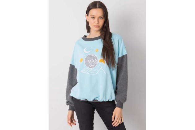 Sweat en coton - bleu clair