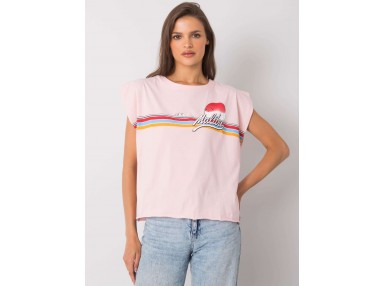 T-shirt femme imprimé - rose clair