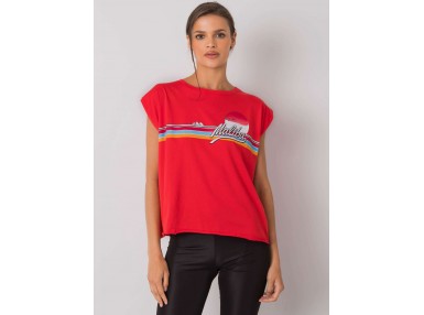 T-shirt femme imprimé - rouge