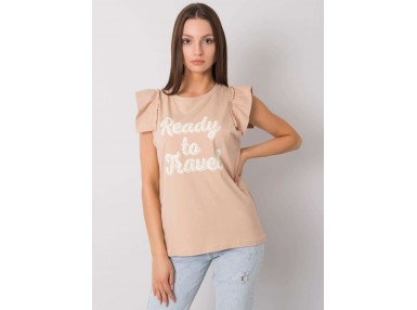 T-shirt femme imprimé - beige