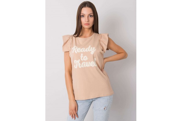 T-shirt femme imprimé - beige