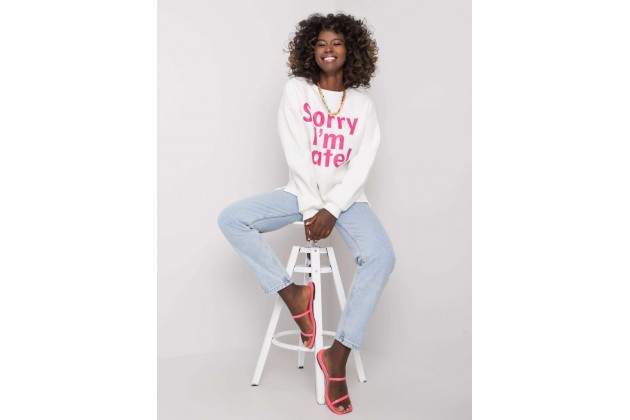 Sweat blanc et rose
