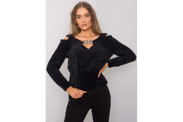 Pull col V - noir