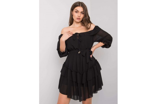 Robe d'été à volants - noire