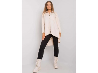 Chemise asymétrique pour femme - beige clair