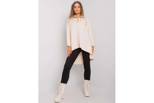 Chemise asymétrique pour femme - beige clair