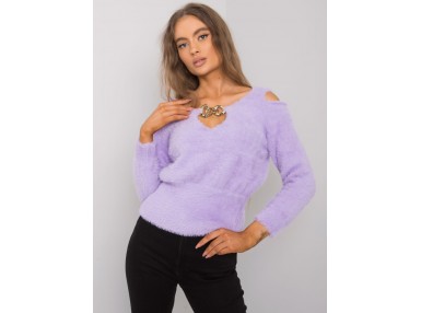 Pull col V - violet clair