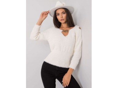 Pull col V - écru