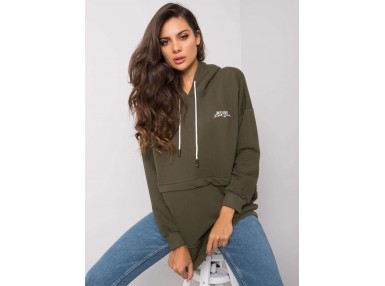 Sweat à capuche long - kaki