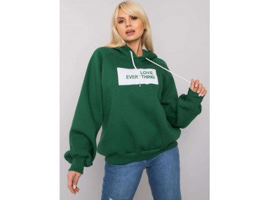 Sweat à capuche imprimé femme - vert foncé