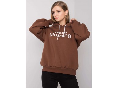 Sweat à capuche imprimé femme - marron foncé