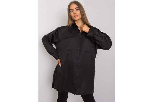 Chemise asymétrique pour femme - noire