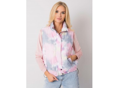 Gilet gris et rose