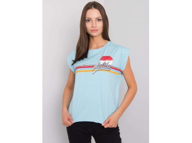 T-shirt femme imprimé - bleu clair