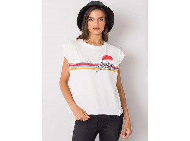 T-shirt femme imprimé - écru