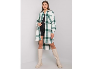 Chemise boutonnée à carreaux - blanche et verte