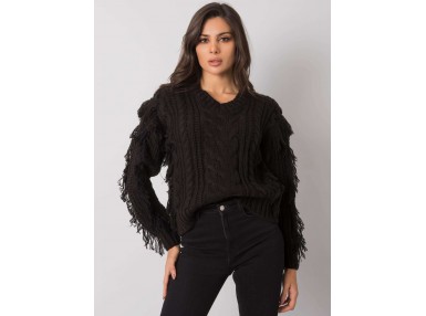 Pull en maille torsadée - noir