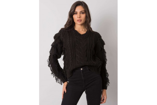 Pull en maille torsadée - noir
