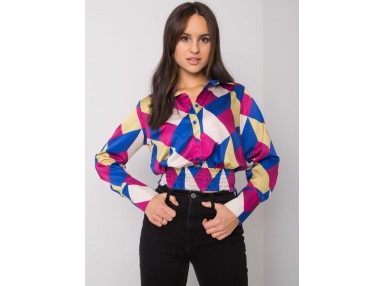 Chemise imprimée à manches longues -  bleu foncé