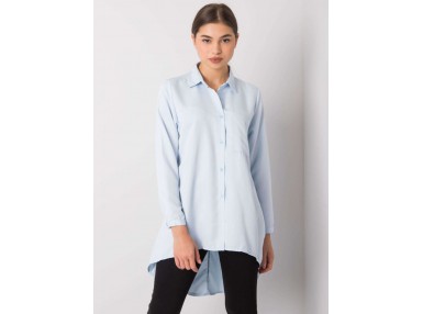 Chemise asymétrique pour femme - bleu clair