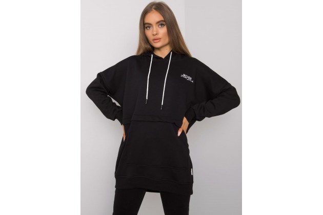 Sweat à capuche long - noire