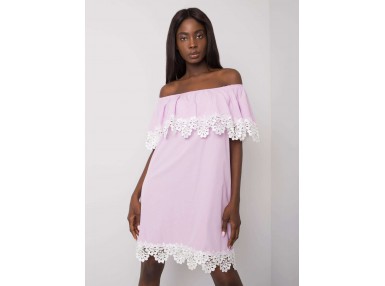 Robe avec empiècement en dentelle - violette brillante