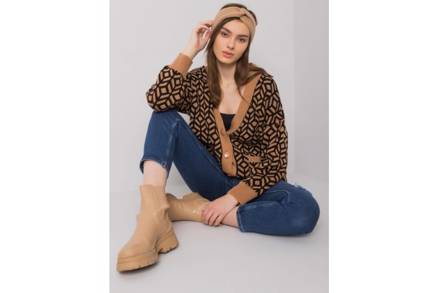 Pull noir et beige