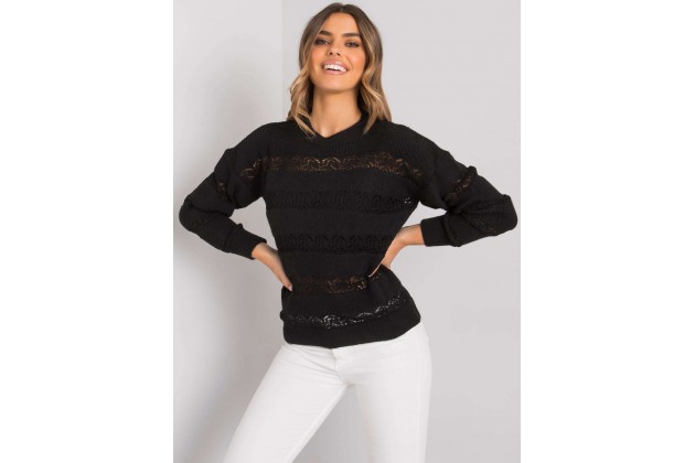 Pull ajouré - noir