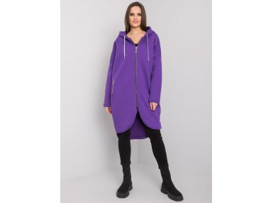 Sweat long en coton - violet foncé