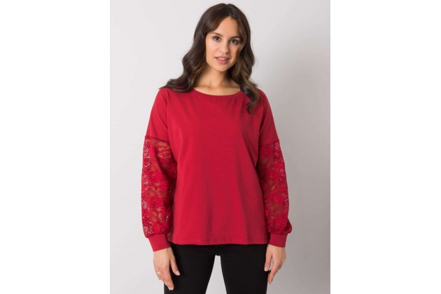 Blouse en dentelle - bordeaux