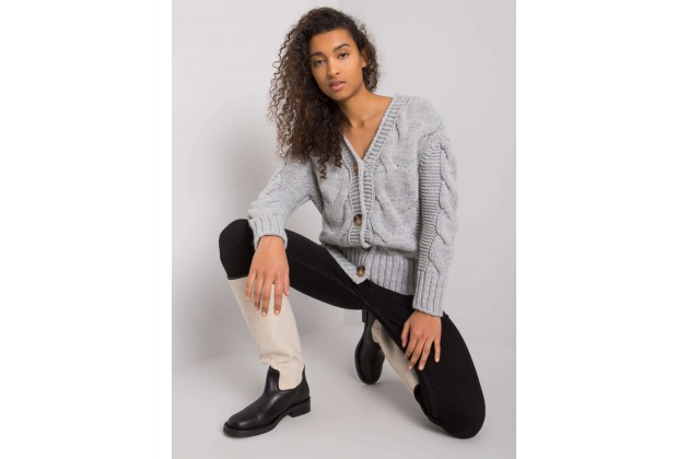 Pull en maille torsadée - gris