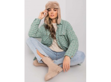 Chemise boutonnée à carreaux - verte