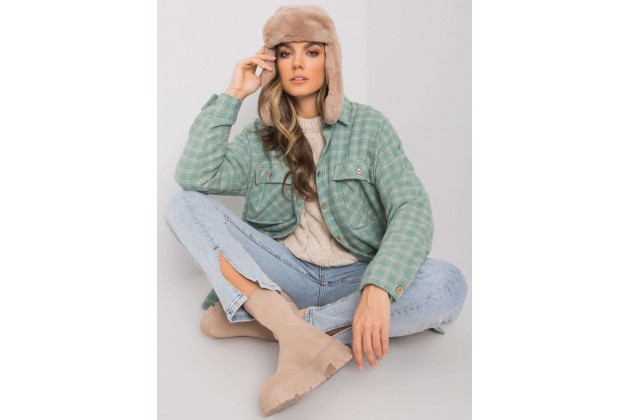 Chemise boutonnée à carreaux - verte