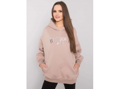 Sweat à capuche imprimé femme - beige foncé