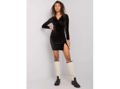 Robe moulante en velours - noire