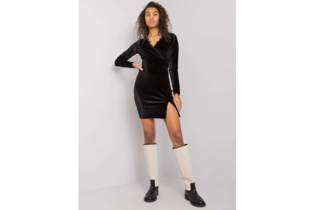 Robe moulante en velours - noire