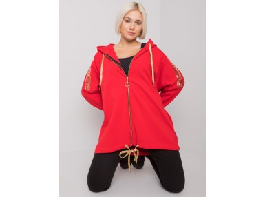 Sweat à capuche long -  rouge