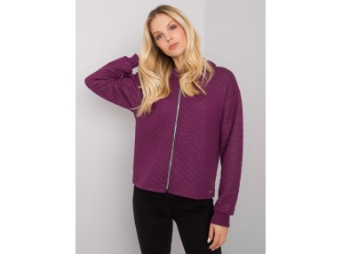 Hoodie uni à capuche - violet foncé