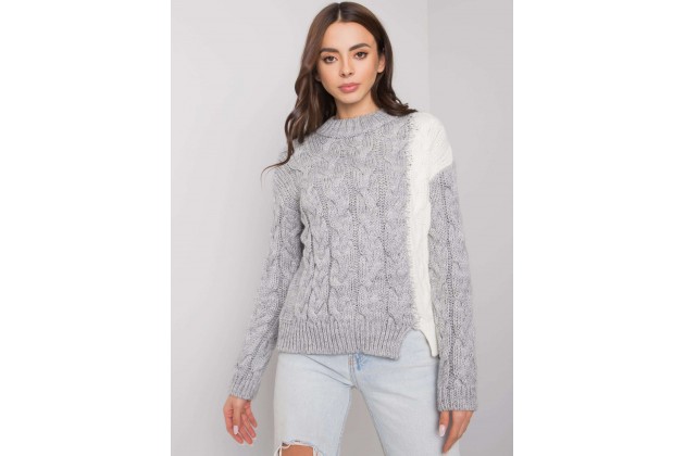 Pull en maille torsadée - gris